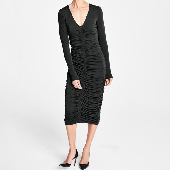 INC International Concepts Dresses & Skirts - INC International Concepts Ruched V-Neck Midi Dress - XL